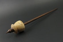 Load image into Gallery viewer, Teacup spindle in Karelian birch and walnut