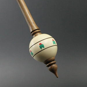 Bead spindle in holly and walnut