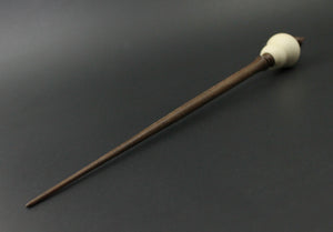 Owl bead spindle in holly and walnut