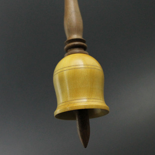 Bell support spindle in yellowheart and walnut