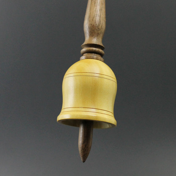 Bell support spindle in yellowheart and walnut