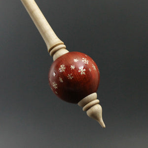 Bead spindle in redheart and curly maple