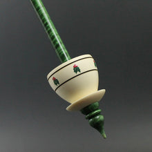 Load image into Gallery viewer, Teacup spindle in holly and hand dyed curly maple
