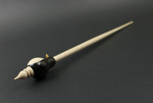 Load image into Gallery viewer, Bird bead spindle in Indian ebony, holly, and curly maple