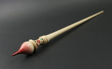 Load image into Gallery viewer, PREORDER for dyed tip Russian style spindle in curly maple