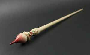 PREORDER for dyed tip Russian style spindle in curly maple