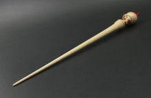 Load image into Gallery viewer, PREORDER for dyed tip Russian style spindle in curly maple