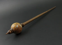 Load image into Gallery viewer, Bead spindle in maple burl and walnut with turquoise inlay