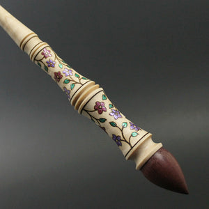 Wand spindle in curly maple and purpleheart