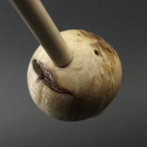 Mushroom support spindle in birdseye maple and curly maple