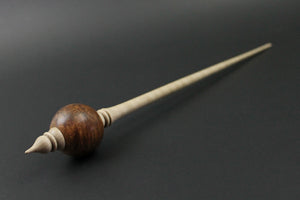 Bead spindle in ironwood burl and curly maple