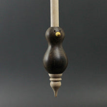 Load image into Gallery viewer, Bird bead spindle in cocobolo, yellowheart, and curly maple