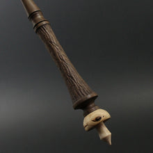 Load image into Gallery viewer, Wand spindle in walnut, mappa burl, and curly maple