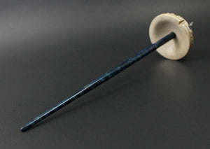 Drop spindle in curly maple, hand dyed maple burl, and hand dyed curly maple