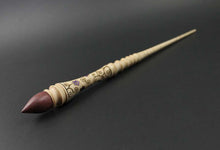 Load image into Gallery viewer, Wand spindle in curly maple and purpleheart