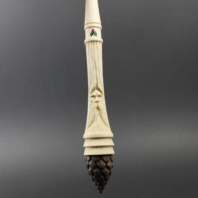 Holly King wand spindle