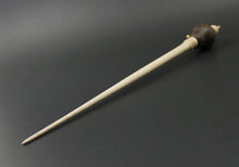 Load image into Gallery viewer, Bird bead spindle in walnut, padauk, and curly maple