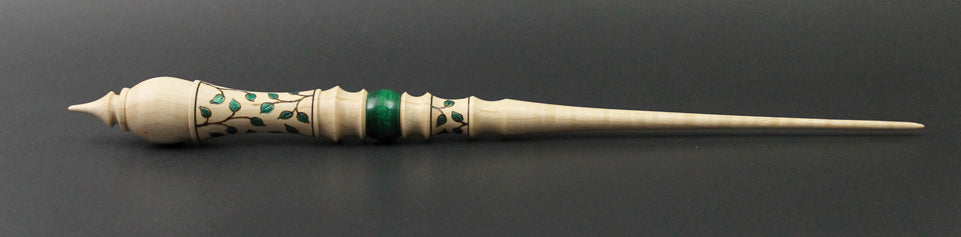 Wand spindle in curly maple