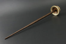 Load image into Gallery viewer, Tibetan style spindle in holly, amboyna  burl, and walnut