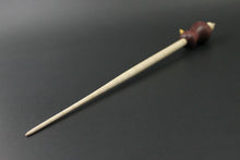 Load image into Gallery viewer, Bird bead spindle in purpleheart and curly maple