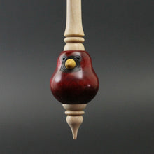 Load image into Gallery viewer, Bird bead spindle in hand dyed curly maple and curly maple