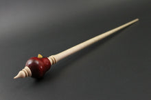 Load image into Gallery viewer, Bird bead spindle in hand dyed curly maple and curly maple