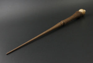 Wand spindle in walnut, birdseye maple, and curly maple