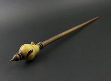 Load image into Gallery viewer, Bird bead spindle in hand dyed maple and walnut