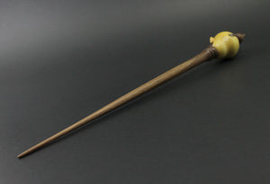 Bird bead spindle in hand dyed maple and walnut