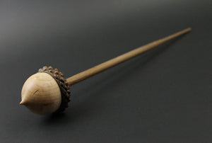 Acorn support spindle in birdseye maple and walnut