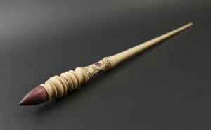 Wand spindle in curly maple and purpleheart