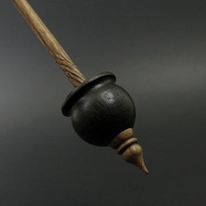 Cauldron spindle in bog oak and walnut