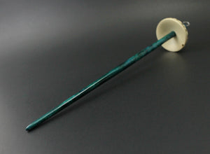Drop spindle in holly and hand dyed birdseye maple
