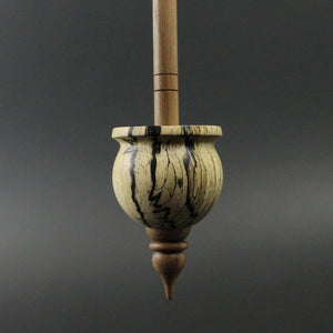 Cauldron spindle in spalted tamarind and walnut