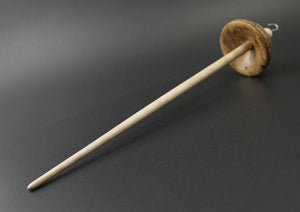 Drop spindle in maple burl and curly maple