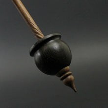 Load image into Gallery viewer, Cauldron spindle in bog oak and walnut (&lt;font color=&quot;red&quot;&lt;b&gt;RESERVED&lt;/b&gt;&lt;/font&gt; for Courtney)