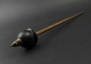 Cauldron spindle in bog oak and walnut (<font color="red"<b>RESERVED</b></font> for Courtney)