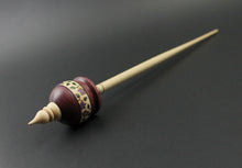 Load image into Gallery viewer, Cauldron spindle in purpleheart and curly maple