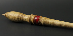 Wand spindle in hand dyed curly maple