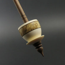 Load image into Gallery viewer, Teacup spindle in holly, buckeye burl, and walnut