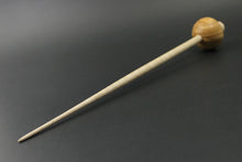 Load image into Gallery viewer, Mushroom support spindle in olivewood and curly maple
