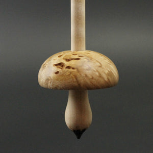 Mushroom support spindle in birdseye maple and curly maple