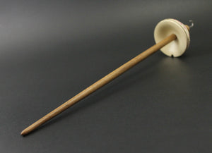 Drop spindle in holly and walnut