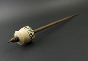 Teacup spindle in holly and walnut