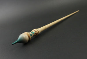 Russian style spindle in hand dyed curly maple