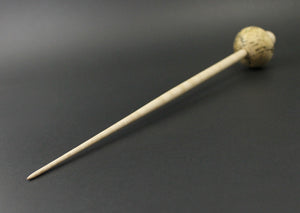 Mushroom support spindle in spalted tamarind and curly maple