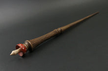 Load image into Gallery viewer, Wand spindle in walnut, redheart, and curly maple