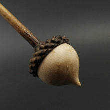 Load image into Gallery viewer, Acorn support spindle in birdseye maple and walnut
