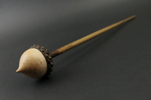 Acorn support spindle in birdseye maple and walnut