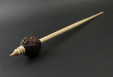 Load image into Gallery viewer, Hedgehog bead spindle in walnut and curly maple (&lt;font color=&quot;red&quot;&lt;b&gt;RESERVED&lt;/b&gt;&lt;/font&gt; for Emily)